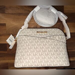 Michael Kors Cream Monogram Crossbody Bag